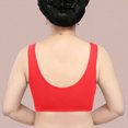 thumbnail image 3 of Womens Racerback Bras Solid Sleeveless Plus Size Lingerie Front Four Button Wide Strap Tank Bra V-Neck Padded Bra Feature Hook and Eye Closure T-Shirt Bra Style Y-70 , Red 5XL, 3 of 4