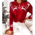 thumbnail image 4 of IROINID Pull-Over en Tricot à Encolure Ronde pour Femmes Pull de Noël Décontracté à Manches Longues, 4 of 7