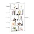 thumbnail image 3 of 5-Tier Geometric Bookcase, Wooden S-Shaped Book Shelves Unit with Anti-collapse Device Design, Decorative Storage Display Stand Shelf for Home Office, White, 3 of 8