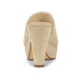 thumbnail image 2 of BLISSFUL STEP Women's Chunky Heels Platform Open Toe Slides Sandals Beige 9, 2 of 8