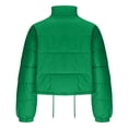 thumbnail image 5 of hoksml Women's Cropped Puffer Jacket with Drawstring Hem, Stand Collar Boxy Zip Front Casual Streetwear Short Jacket, 5 of 5