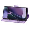 thumbnail image 3 of Feishell Wallet Case for Motorola Moto G Power 5G 2024,Butterfly & Flower Embossed PU Leather TPU Inner Shell Magnetic Flip Stand Card Slots Shockproof Protective Phone Cover,Lightpurple, 3 of 5