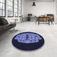 thumbnail image 4 of Ahgly Company Tapis d'Intérieur Lavables en Machine Bleu Nuit Transitionnel, 7' Carré, 4 of 7