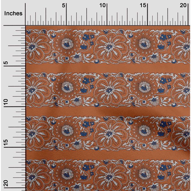 oneOone Viscose Chiffon Fabric Leaves & Floral Block Decor Fabric Printed BTY 42 Inch Wide