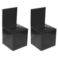 thumbnail image 1 of Unique Bargains Ballot Box 6"x6"x6" Raffle Box with Removable Header Board Suggestion Box Cardboard Box Black 2Pack, 1 of 5