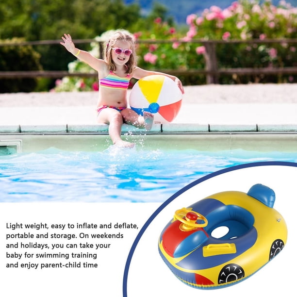 Bouée Gonflable Enfant – Siège Voiture Avec Volant Et Klaxon – Piscine, Plage, 1-5 Ans (55 Kg)