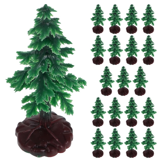 Shisuyan 20pcs Mini Christmas Trees Tiny Artificial Christmas Tree Ornaments Tabletop Christmas Trees for Festive Holiday Celebrations Table Centerpieces
