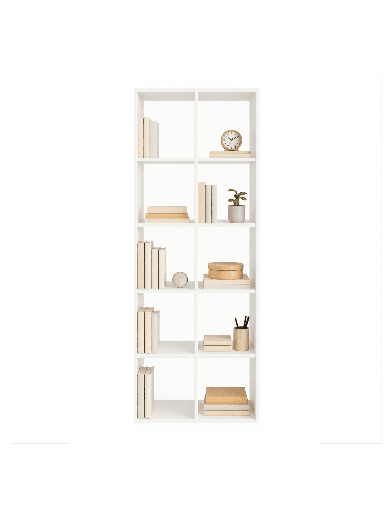 VASAGLE Bookcase, 10 Cube Storage Unit, Bookshelf for Living Room, Study, Office, Bedroom, Room Divider Shelving Unit, Scandinavian Style, White LBC168T14