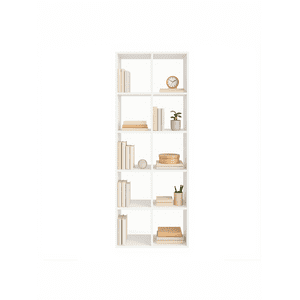 VASAGLE Bibliothèque, 10 Unité de rangement Cube, Bibliothèque pour salon, bureau, chambre, chambre à coucher, étagère de séparation de chambre, style scandinave, blanc LBC168T14