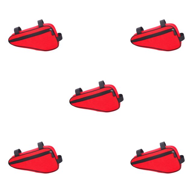 fastboy Sac de Rangement pour Cadre avant de Vélos de Montagne, Porte-Clés Triangulaire Anti-Rayures, Selle de Cellulaire Rouge 5Ensemble