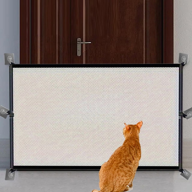 UsRHHA Retractable Pet Isolation Gate 110x72cm 180x72cm, Household Cats Dogs Protection Barrier, Children Safety Fence