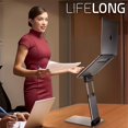 thumbnail image 5 of Ergonomic Laptop Stand for Desk, Adjustable Height Up to 20", Laptop Riser Portable Computer, Laptop Stands, Fits All MacBook, Laptops 10 15 17 Inches, Laptop Holder Desk Stand,, 5 of 5