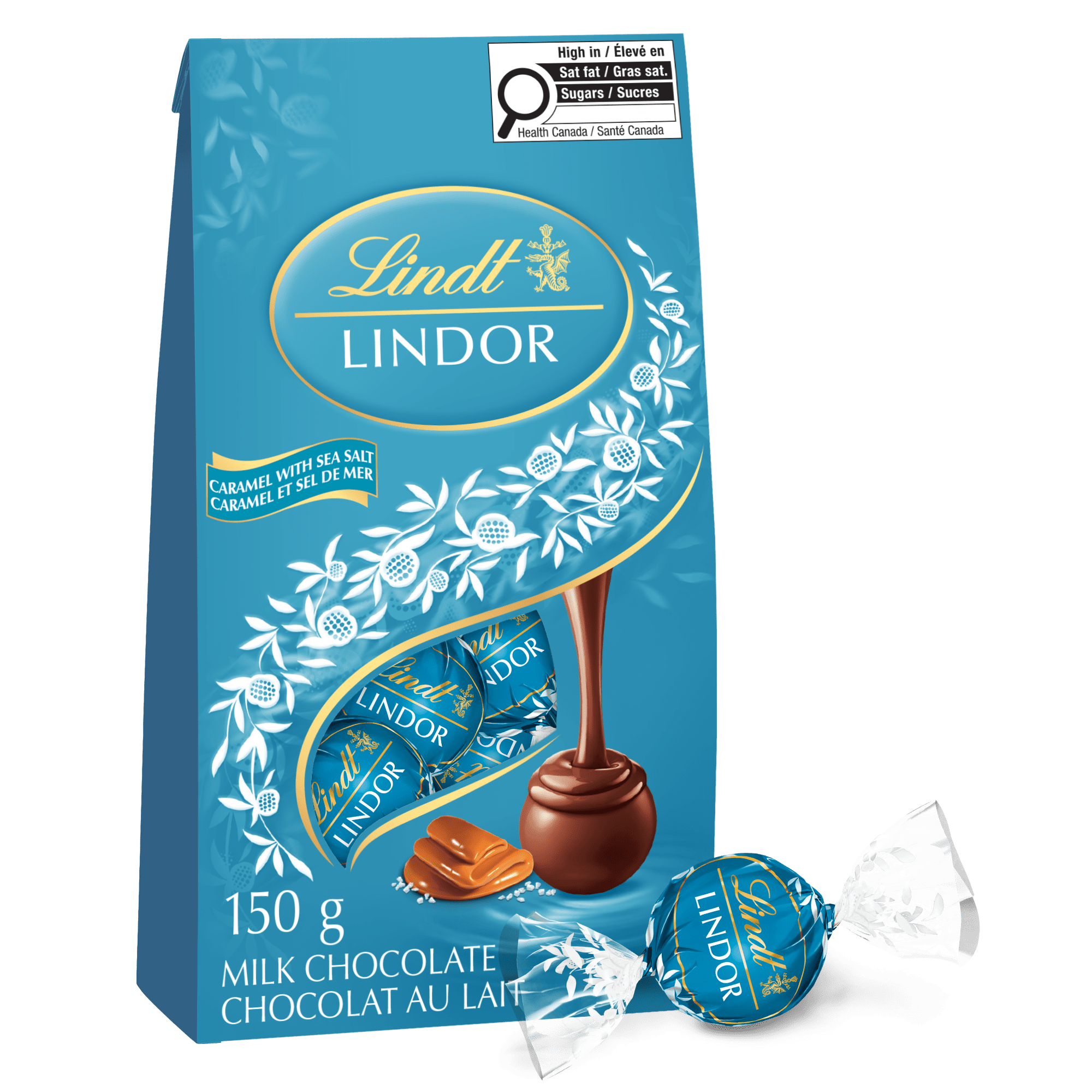 Lindt LINDOR Milk Caramel Sea Salt Chocolate Truffles, 150-Gram Bag