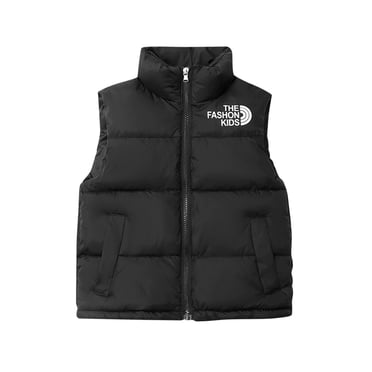 Économies d'Hiver! SROBPTY Manteaux d'Hiver pour Tout-Petits, Doudounes Sans Manches pour Garçons et Filles à Col Montant Patchwork Vêtements pour Enfants Vêtements d'Extérieur Style Sport Hauts Décontractés Vestes Sans Manches Noir, 7 Ans