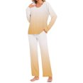 thumbnail image 2 of Sentmoon 2 Pcs Pyjamas d'Été Col Rond Chemises de Nuit pour Femmes Amples Respirantes Couleur Dégradée Robe de Nuit avec Poches Stylée pour Sorties Décontractées Orange TG, 2 of 7