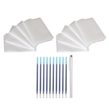 10 Feuilles de Papier Carbone Blanc pour Transfert, Pouces Papier de Calque Papier Carbone pour Copie avec Outils de Gaufrage, de Calque et de Pointage avec Stylos 10 Pcs Crayon de Transfert