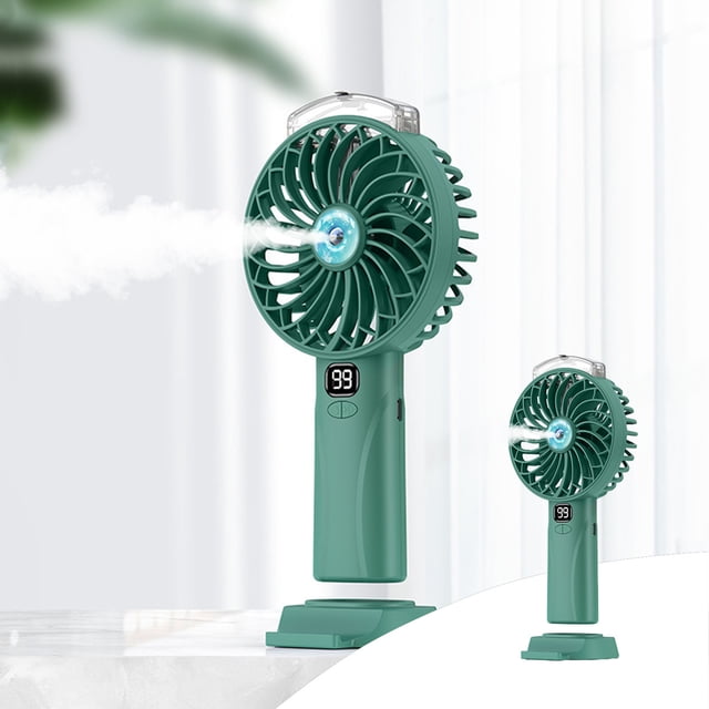 Boovnll Portable Fan, Adjustable 5 Speed USB Rechargeable Digital Display Misting Fan Lightweight Compact Handheld Fan for Outdoor, Travel, Vacation, Summer Gift, Mini Fan - Fan