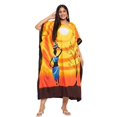 thumbnail image 1 of Oussum Robes Longues Kaftan Tribales Orange en Polyester Grande Taille pour Femmes, 1 of 7
