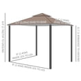 thumbnail image 3 of Outsunny 10' x 10' Double Tier Garden Gazebo Canopy, Coffee, 3 of 10