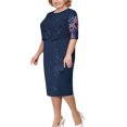 thumbnail image 2 of SMihono Robe d'Été pour Femmes Grande Taille Mode Dentelle Élégante Robe de Mère de la Mariée Longueur Genou Grande Taille, 2 of 5