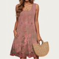 thumbnail image 4 of Ovzne Robes pour Femmes Robe pour Femme Femmes Décontractée Ample Été Robe Imprimée Sans Manches Col en V Ensemble Haut/chemise Robe de Printemps Imprimée Liquidation, 4 of 7
