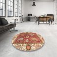 thumbnail image 3 of Ahgly Company Tapis d'Intérieur Carrés Abstraits Rouges Orientaux, 7 Pieds Carré, 3 of 6