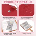 thumbnail image 3 of Uxcell 100 Envelope Challenge Binder, A6 PU Leather Savings Challenges Book with Envelopes Money Saving Binder with Horizontal Insert for Office Budgeting Saving Expense, Red, 3 of 7