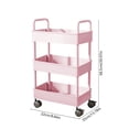 thumbnail image 3 of Kitchen Storage Cart 3-layer Black With Armrests Storage Rack Bathroom Toilet Toiletries Storage Cart, 3 of 7
