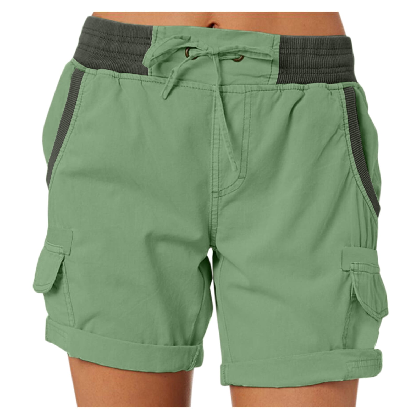 Short Cargo Femme Taille Haute Golf Bermuda Taille Coupe Décontractée Été pour Vacances 2025 Grande Taille Randonnée Séchage Rapide Extensible avec Poches à Glissière