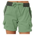 thumbnail image 1 of Short Cargo Kaki Femme Taille Haute 2025 Extensible Entrejambe 7 Pouces Léger Camping Été pour Grande Taille Randonnée Séchage Rapide 5 Bermuda Femme, 1 of 9