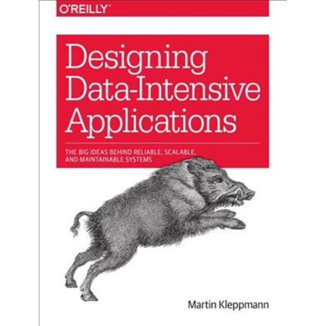Concevoir des Applications à Forte Intensité de Données par Martin Kleppmann, Édition Brochée. la Couverture du Livre Présente un design Rouge et Blanc avec une illustration Détaillée d'Un Sanglier. Publié par O'Reilly Media, Il Explore les Principes, les Algorithmes et les Arbitrages pour Construire des Systèmes de Données Évolutifs, Fiables et Maintenables.