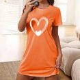 thumbnail image 2 of Amzcrzy Pyjamas pour Femmes Mode Imprimé Cœur Valentines Day Robe Décontractée Confortable à Manches Courtes Chemises de Nuit pour Femmes Valentines Day Cadeaux, 2 of 5