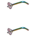 thumbnail image 2 of VONKY Nose Stud Piercing Pin Stylish Body Jewelry Gifts Noses Rings Dressing Adorn Fashion Decor Accessory Facial Decoration Colorful 2Set, 2 of 6