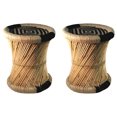 thumbnail image 1 of Natural Geo Moray Accent Stool (Set of 2) - Handwoven Black Diamond, 1 of 4