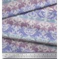 thumbnail image 3 of Soimoi polyester Crepe Fabric Stripe & Ogee Damask Print Fabric by the Yard 52 Inch Wide, 3 of 3
