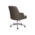 thumbnail image 3 of Serta Leighton Chaise de Bureau à Domicile avec Mousse Mémoire, Chaise d'Appoint de Bureau à Hauteur Réglable avec Base en Acier Inoxydable Finition Chrome, Cuir Reconstitué, Gris, Gris Rassemblement, (Modèle : ), 3 of 14