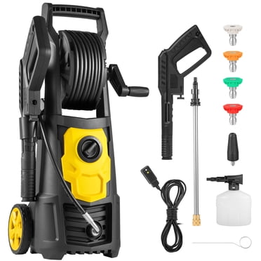 KFFKFF Electric Pressure Washer, 2000 Max PSI(ETL Certified) 1.65 GPM Power Washer with 30 FT Hose & Reel, 5 Quick Connect Nozzles, Foam Cannon, for Clean Patios, Cars, Fences, Driveways and Decks