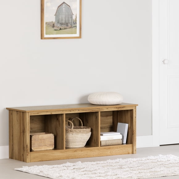 South Shore Fernley Bench with storage, in Nordik Oak