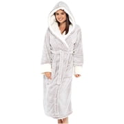 Gift TIMIFIS Women Hooded Plush Soft Robe Warm Fleece Bathrobe Warm Fleece Winter Robe, Long Soft Plush Cozy Spa, Resort & Hotel Bathrobe Bathrobe pring/Summer