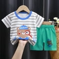 thumbnail image 2 of BOBOGOJP Garçons Filles Ensemble de Pyjama Printemps Été Enfants Manches Courtes Tenue de Nuit avec Poches, 2 of 4