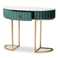 thumbnail image 2 of Baxton Studio Brush Gold Finish 1-Drawer Console Table with Faux Marble Tabletop, 2 of 10