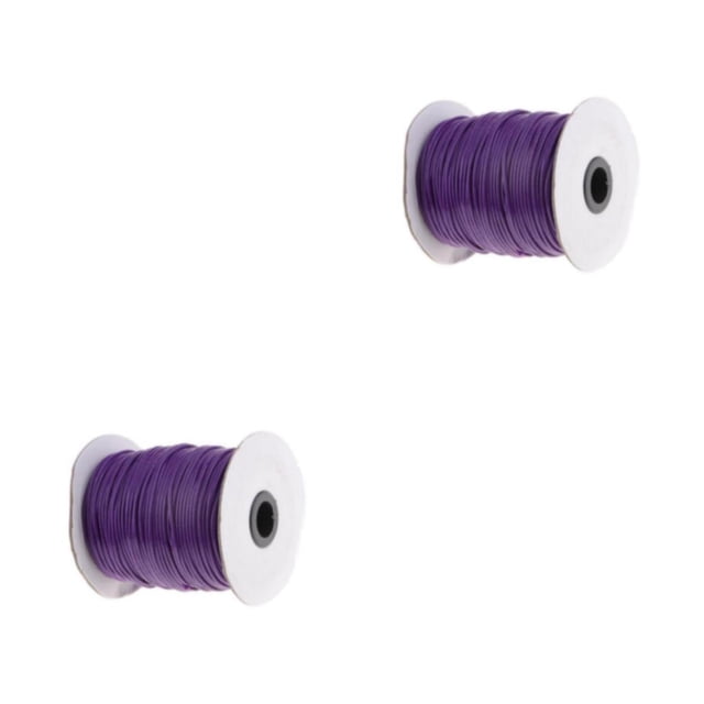Transemion 80 Meters 2mm Waxed Cord Beading DIY Jewelry Making Thread Strong and Durable Violet 2Set