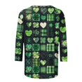 thumbnail image 4 of Mceream Manches 3/4 St Patricks Day Shirt Hauts pour Femmes Printemps Col Rond T-Shirts Décontractés Blouses à Imprimé Floral T-Shirts Graphiques Tenues d'Été Hauts Bohèmes Grande Taille Chemises à Imprimé Shamrock TTTTG, 4 of 5