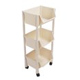 thumbnail image 1 of 3 Tier Slim Storage Cart, Rolling Utility Cart With Wheels, Bathroom, Kitchen, Laundry Room Organizer   White, 1 of 8