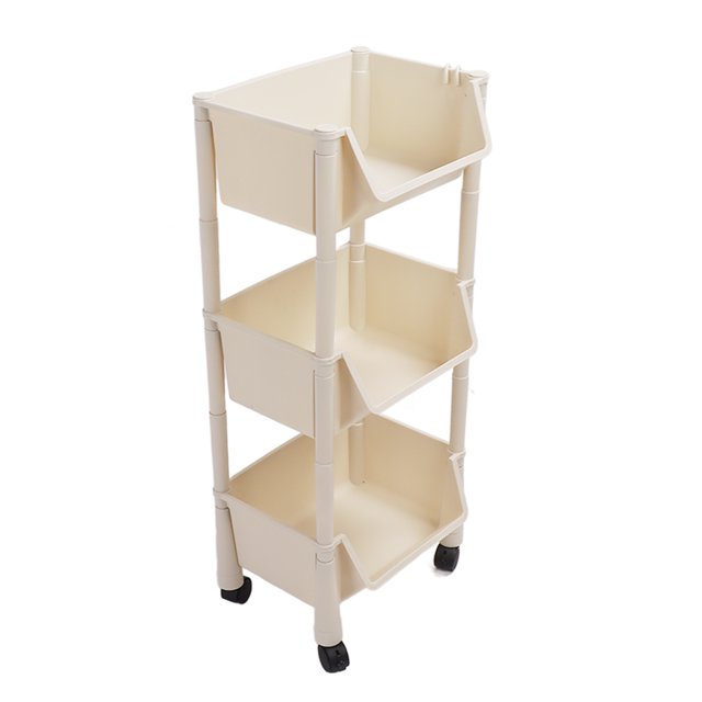 3 Tier Slim Storage Cart, Rolling Utility Cart With Wheels, Bathroom, Kitchen, Laundry Room Organizer White