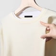 thumbnail image 3 of WRKEKC Chandail à Col Rond pour Hommes, Faux Deux Pièces, Couleur Unie, Chandail à Capuchon Décontracté pour Superposition, Manches Longues, Haut à Col Rond pour Hommes, Automne Hiver, 3 of 3