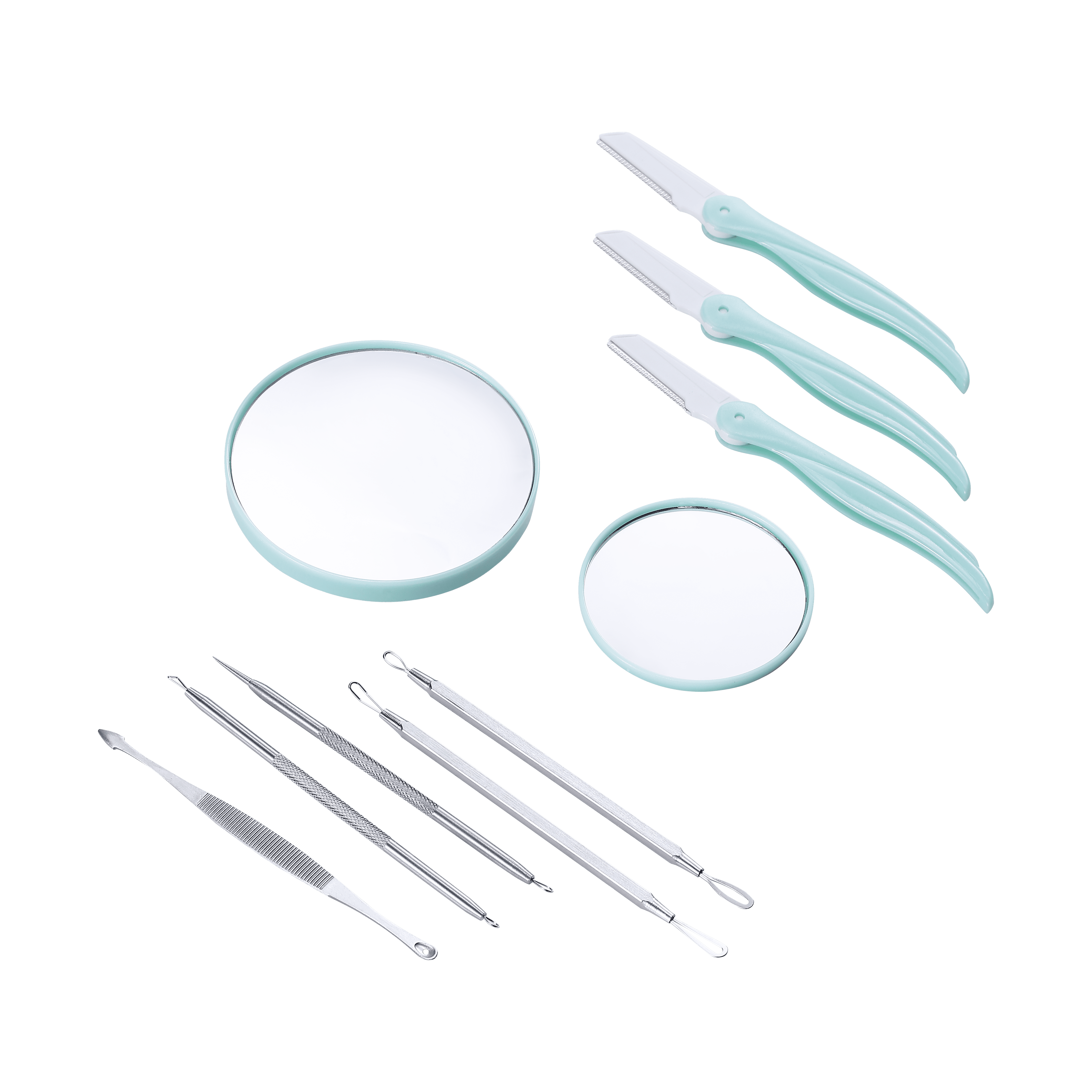 Vivitar Simply Beautiful Essentials Facial Kit with Mirror, Pore Extractors and Eyebrow Shapers