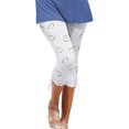 thumbnail image 4 of CHGBMOK Women's Plus Size Summer Casual Drawstring Printed Capris, Clearance, 4 of 6