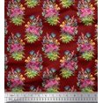 thumbnail image 1 of Soimoi Velvet Fabric Leaves & Floral Print Fabric by Yard 58 Inch Wide, 1 of 3