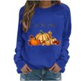 thumbnail image 1 of Pisexur Chandail de l\'Action de Grâce Orange à Col Rond Chandails Mode à Motif de Citrouille Chandails Grateful Blessed Chandail d'Automne Chandail à Manches Longues Chandail à Enfiler Hauts pour Femmes, 1 of 3